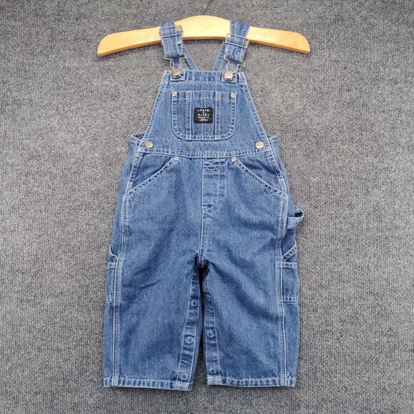 Lakin McKey Toddler Denim Bib Overalls Blue 18M Buckle Carpenter Pocket Cotton - Picture 2 of 12